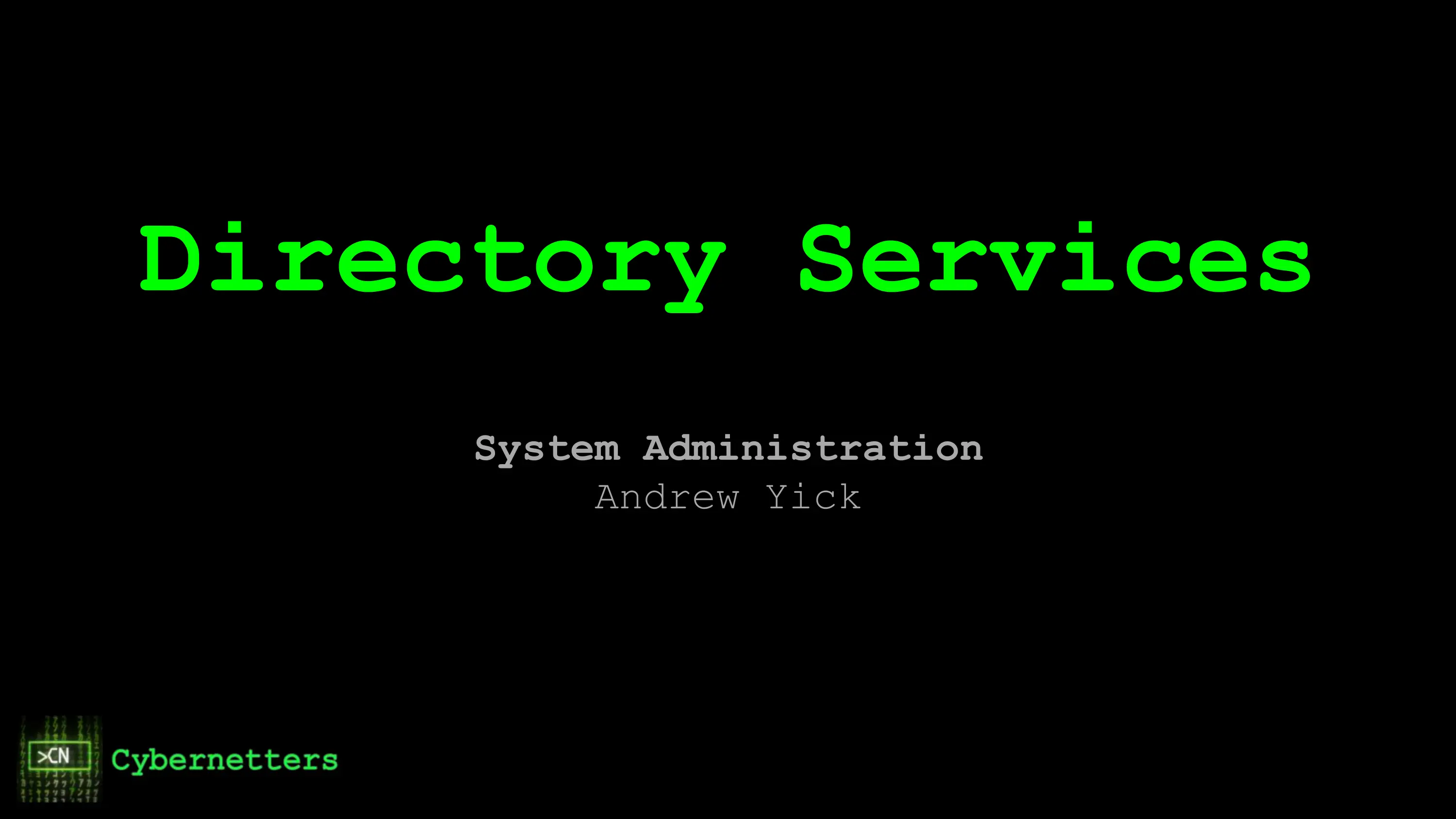 Directory Services Video